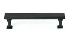 Alno Creations Manhattan 4" (102mm) Center to Center, Overall Length 4-3/4" Matte Black Cabinet Pull/Handle