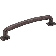 Jeffrey Alexander Belcastel 1 Distressed Oil Rubbed Bronze 5 Inch (128mm) Center to Center, Overall Length 5-7/8 Inch Forged Look Flat Bottom Cabinet Hardware Pull / Handle