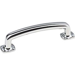 Jeffrey Alexander Belcastel 1 Polished Chrome 3-3/4 Inch (96mm) Center to Center, Overall Length 4-5/8 Inch Forged Look Flat Bottom Cabinet Hardware Pull / Handle