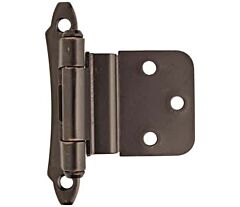 3/8in (10 mm) Inset Self-Closing, Face Mount Oil-Rubbed Bronze Hinge - 2 Pack