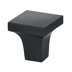 Omnia Ultima Solid Brass 1" (25.4mm) Overall Length, Lacquered Oil Rubbed Black Square Cabinet Knob