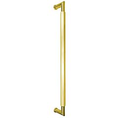 Omnia Ultima III Hexagonal Back to Back Door Pull 18" (457mm) Center Holes 18-3/4" (476mm) Length, Unlacquered Polished Brass