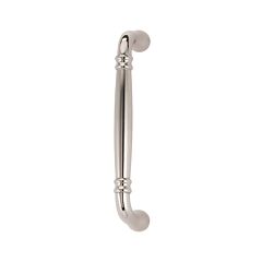Omnia Traditions 5" (127mm) Center to Center, Overall Length 5-5/8" (143mm) Lacquered Polished Nickel Plated Cabinet Pull / Handle