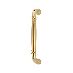 Omnia Traditions 5" (127mm) Center to Center, Overall Length 5-5/8" (143mm) Lacquered Polished Brass Cabinet Pull / Handle