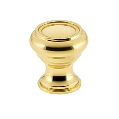 Omnia Traditions Solid Brass 1" (25.4mm) Overall Diameter, Lacquered Polished Brass Mushroom Cabinet Knob