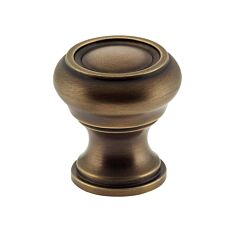 Omnia Traditions Solid Brass 1" (25.4mm) Overall Diameter, Lacquered Antique Brass Mushroom Cabinet Knob