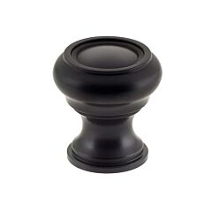 Omnia Traditions Solid Brass 1-1/4" (32mm) Overall Diameter, Lacquered Oil Rubbed Black Mushroom Cabinet Knob
