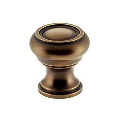 Omnia Traditions Solid Brass 1-1/2" (38mm) Overall Diameter, Lacquered Antique Brass Mushroom Cabinet Knob