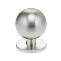 Omnia Ultima II Solid Brass 1-7/8" (48mm) Overall Diameter, Satin Chrome Plated Round Cabinet Knob