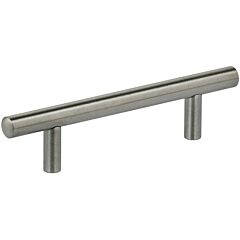 Omnia Stainless Steel 3" (76 mm) Center Holes, 4-15/16" (125.5mm) Length Thin Bar Pull in Satin Stainless Steel Finish