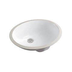 Oval Shape Under-Mount Bathroom Vanity Sink, 19-5/8” x 16-1/2” x 8-1/8”, White