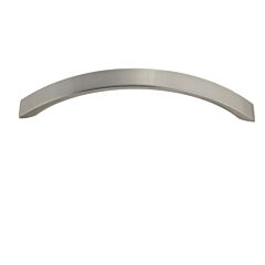 Residential Arch Bow Style 5-1/16" (128mm) Hole Center, Overall Length 5-5/8", Satin Nickel Cabinet Hardware Pull / Handle