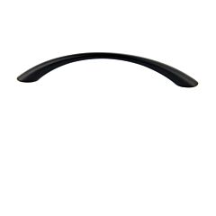 Residential Arch Bow Style 5-1/16" (128mm) Hole Center, Overall Length 6-1/4", Matte Black Cabinet Hardware Pull / Handle