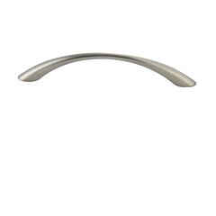 Residential Arch Bow Style 5-1/16" (128mm) Hole Center, Overall Length 6-1/4", Satin Nickel Cabinet Hardware Pull / Handle