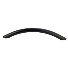 Commercial Arch Style 5-1/16" (128mm) Hole Center, Overall Length 6-1/8" (155.5mm), Matte Black Cabinet Hardware Pull / Handle