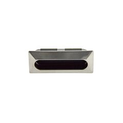Traditional Style Plastic Recessed Face 4-1/2" (114mm) Overall Length, Black with Stainless Steel Cabinet Hardware Pull / Handle