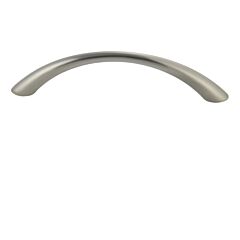 Residential Arch Bow Style 3-3/4" (96mm) Hole Center, Overall Length 4-1/2", Satin Nickel Cabinet Hardware Pull / Handle