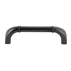 Traditional Style Deco 3-3/4" (96mm) Hole Center, Overall Length 4-9/16", Weathered Black Cabinet Hardware Pull / Handle