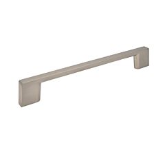 Square Pull Miami Collection 5-1/16" (128mm) Hole Center, Overall Length 5-7/8", Satin Nickel Cabinet Hardware Pull / Handle