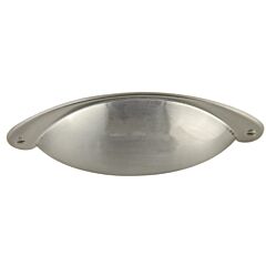 Cup Pull Collection Hooded Shaker 3" (76mm) Hole Center, Overall Length 5", Satin Nickel Cabinet Hardware Pull / Handle