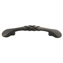 Traditional Style Rope 3" (76mm) Hole Center, Overall Length 4-23/32", Weathered Black Cabinet Hardware Pull / Handle