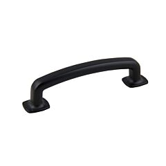 Vail Collection Contemporary Style 3-3/4" (96mm) Hole Center, Overall Length 4-17/32", Matte Black Cabinet Hardware Pull / Handle