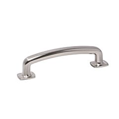 Vail Collection Contemporary Style 3-3/4" (96mm) Hole Center, Overall Length 4-17/32", Satin Nickel Cabinet Hardware Pull / Handle