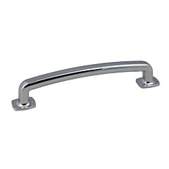 Vail Collection Contemporary Style 5-1/16" (128mm) Hole Center, Overall Length 5-7/8", Polished Chrome Cabinet Hardware Pull / Handle