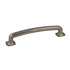 Vail Collection Contemporary Style 5-1/16" (128mm) Hole Center, Overall Length 5-7/8", Satin Nickel Cabinet Hardware Pull / Handle