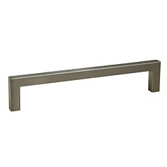 Square Pull Collection Modern Style 6-5/16" (160mm) Hole Center, Overall Length 6-21/32", Satin Nickel Cabinet Hardware Pull / Handle