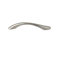 Residential Arch Wave Style 3-3/4" (96mm) Hole Center, Overall Length 5", Satin Nickel Cabinet Hardware Pull / Handle