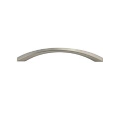 Residential Arch Deco Modern Style 5-1/16" (128mm) Hole Center, Overall Length 6-1/8" (155.5mm), Satin Nickel Cabinet Hardware Pull / Handle