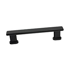 Manhattan Collection Contemporary Style 3-3/4" (96mm) Hole Center, Overall Length 4-27/32", Matte Black Cabinet Hardware Pull / Handle