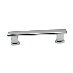 Manhattan Collection Contemporary Style 3-3/4" (96mm) Hole Center, Overall Length 4-27/32", Polished Chrome Cabinet Hardware Pull / Handle