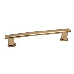 Manhattan Collection Contemporary Style 5-1/16" (128mm) Hole Center, Overall Length 6-3/32", Rose Gold Cabinet Hardware Pull / Handle