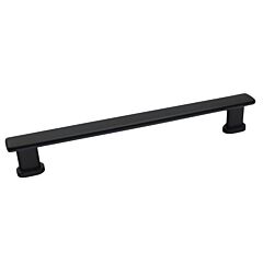 Manhattan Collection Contemporary Style 6-5/16" (160mm) Hole Center, Overall Length 7-11/32", Matte Black Cabinet Hardware Pull / Handle