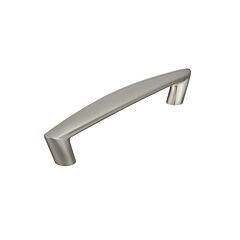 Residential Arch Deco Modern Style 5-1/16" (128mm) Hole Center, Overall Length 6-1/4", Satin Nickel Cabinet Hardware Pull / Handle