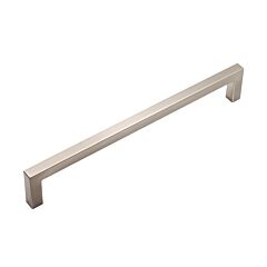 Modern Square Collection Straight Edge Style 8" (203mm) Hole Center, Overall Length 8-13/32", Satin Nickel Appliance Pull / Handle