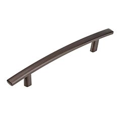 Transitional 5-1/16" (128mm) Center to Center, Length 7-25/32" (198mm) Maple Bronze, Sligthly Curved Cabinet Pull/Handle