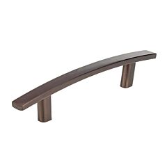 Transitional 3-3/4" (96mm) Center to Center, Length 6-7/32" (158mm) Maple Bronze, Sligthly Curved Cabinet Pull/Handle