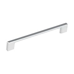 Metal Rectangular Style 6-5/16" (160acmm) Inch Center To Center, Overall Length 7-17/32" Chrome, Cabinet Hardware Pull / Handle