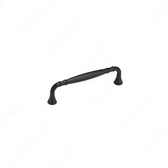Classic Lux Style 5-1/32" (128mm) Center to Center, Overall Length 5-21/32" Flat Black Cabinet Pull/Handle