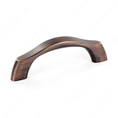 Contemporary Bow Style 3 Inch (76.2mm) Center to Center, Overall Length 4-1/16 Inch Brushed Oil Rubbed Bronze Cabinet Pull/Handle