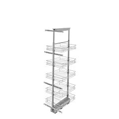 Chrome Basket Pantry Pullout Soft Close, 17-9/16 to 19-7/8 X 21-5/8 X 58-1/4 to 65-3/4 in