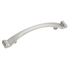 Conquest Style 3 Inch (76mm) Center to Center, Overall Length 4-1/2 Inch Satin Nickel Cabinet Pull/Handle