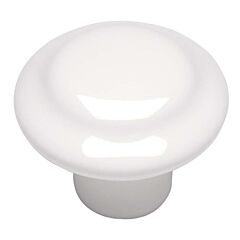 Hickory Hardware Conquest Collection 1-3/8" (35mm) Diameter Mushroom Cabinet Door Drawer Knob in White