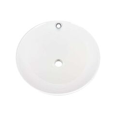 Round Bowl Shaped Vessel Sink, 16-1/2” Diameter x 7”, White Porcelain