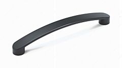 Metal Bow Modern Style 6-5/16" (160mm) Inch Center To Center, Overall Length 7-3/32" Matte Black, Cabinet Hardware Pull / Handle