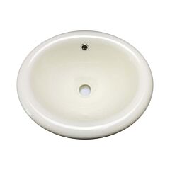 Lily Oval Shaped Drop-In Bathroom Vanity Sink, 17-1/4" x 15-1/4",  Ivory Porcelain