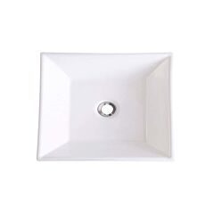 Angle Rectangular shaped Bathroom Vessel Sink, 16-1/2” x 16-1/2” x 4-5/8”, White Porcelain